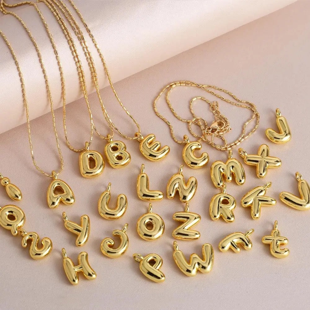 Small Solid Balloon Alphabet Necklaces