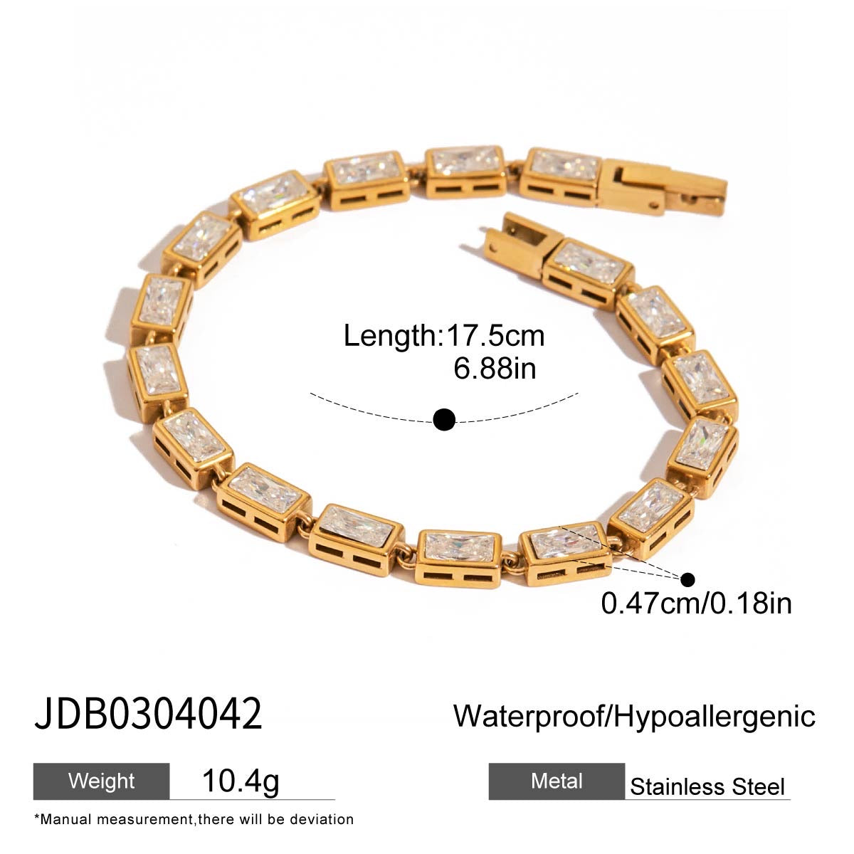 Sculpted Luxe SS Tennis Bracelet - Rectangle & Square Options