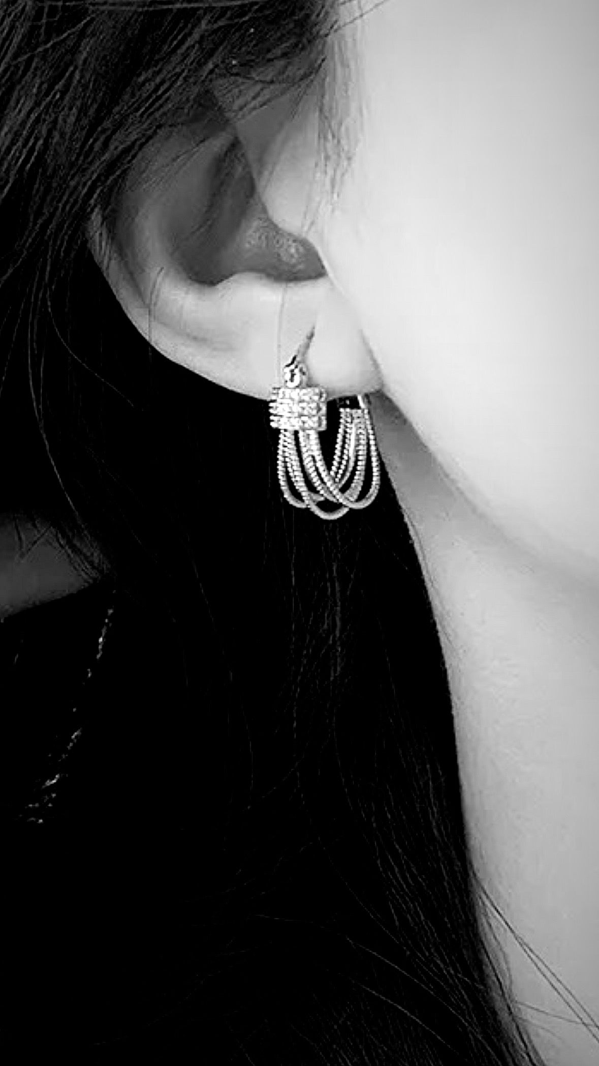 Elegant Silver Studded Hoop Earrings