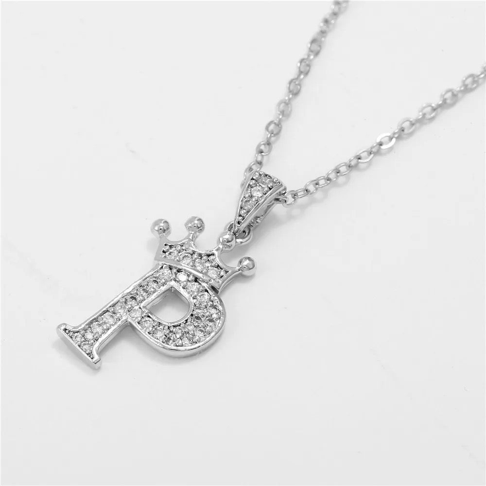 Small Princess Silver Alphabet Necklaces