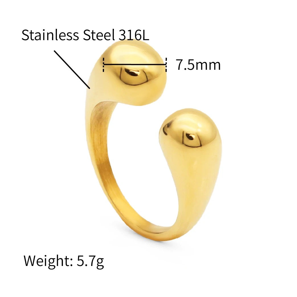 Coma SS Ring - Gold
