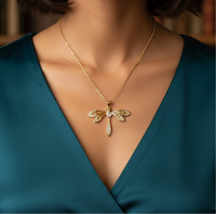 Mesh Dragonfly Necklace
