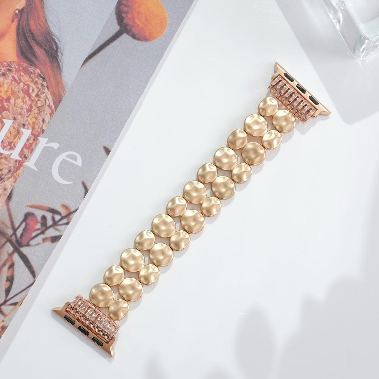 Matte Gold Apple Watch Stretchable Elastic Strap/ Belt