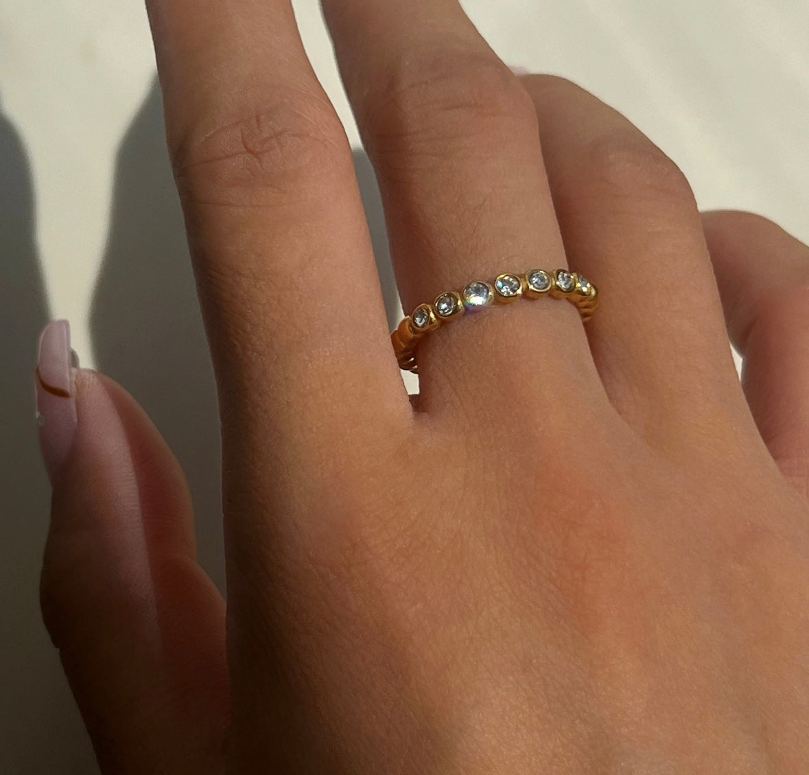 Dainty Stone Ring- Gold