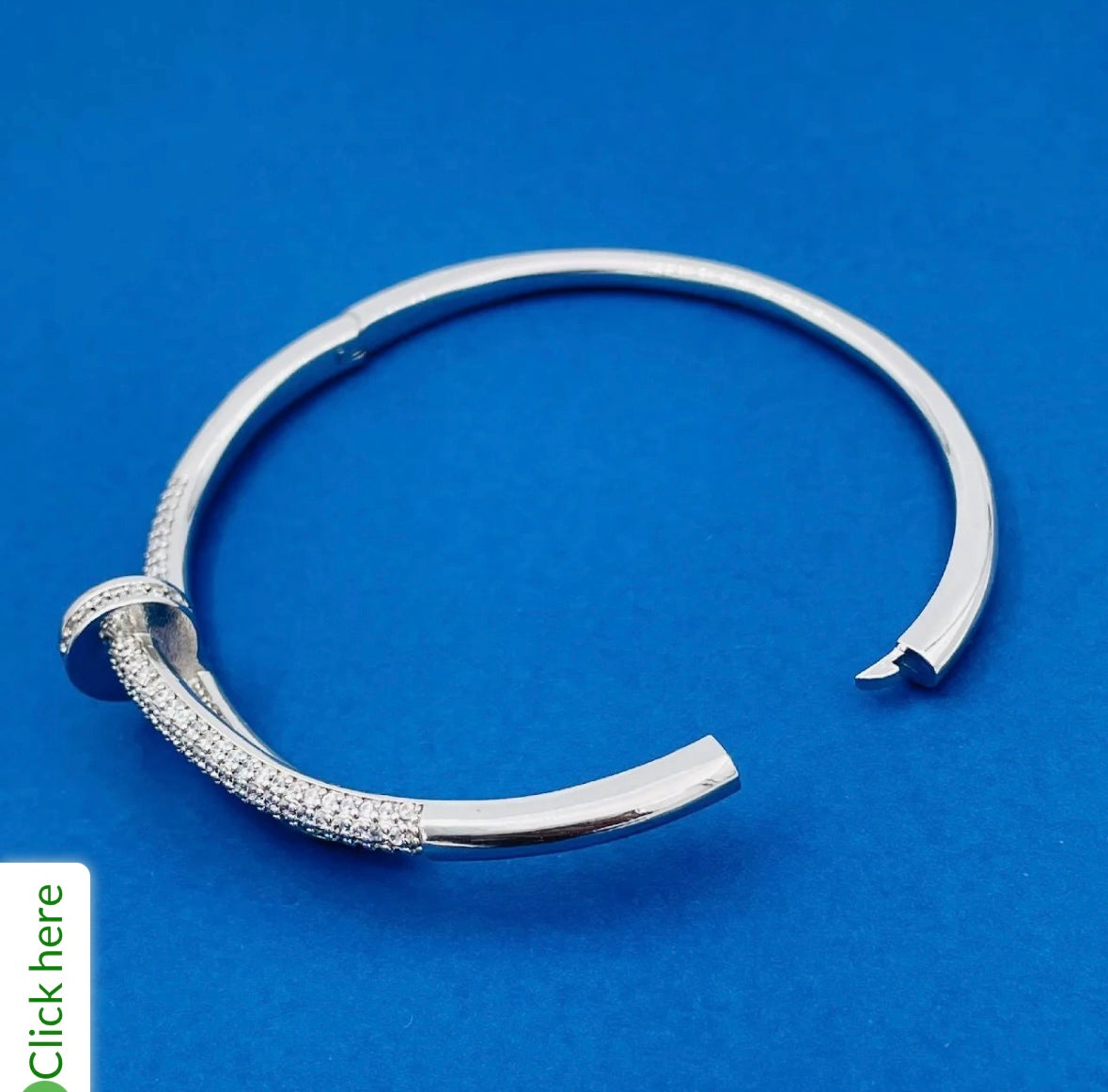 Studded Big Nail Bracelet-Silver