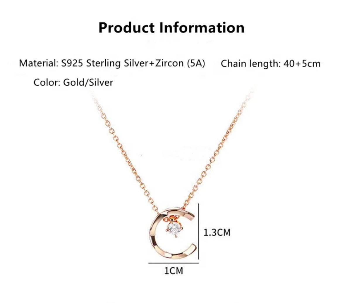 Moon Solitaire Necklace