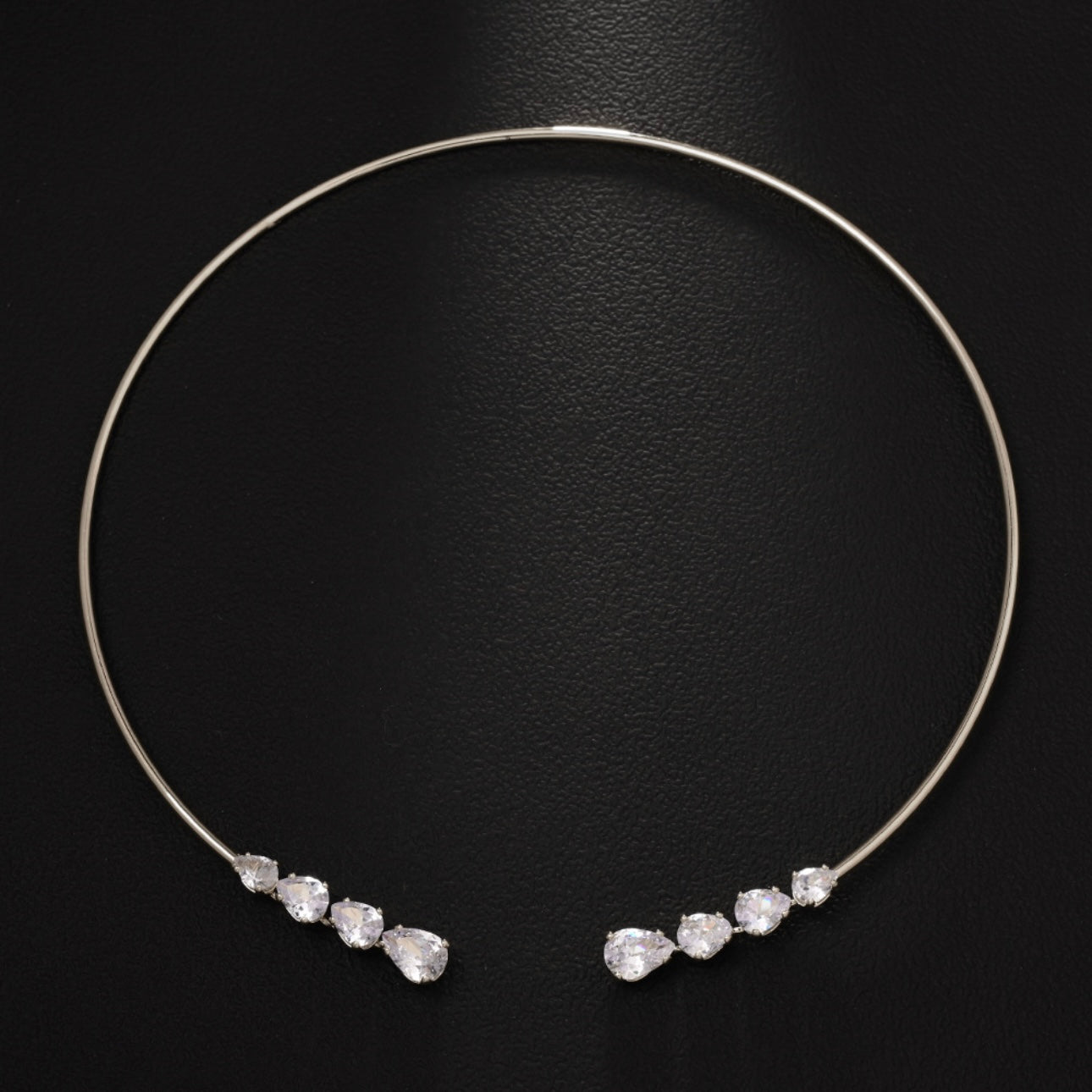 Four Solitaire Gold Choker Necklace