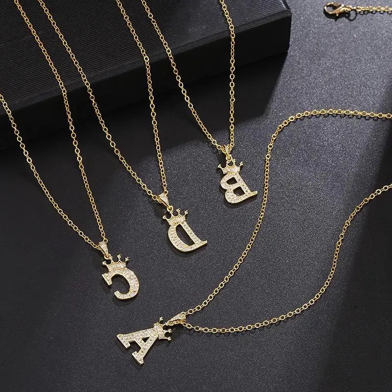 Small Princess Gold Alphabet Necklaces