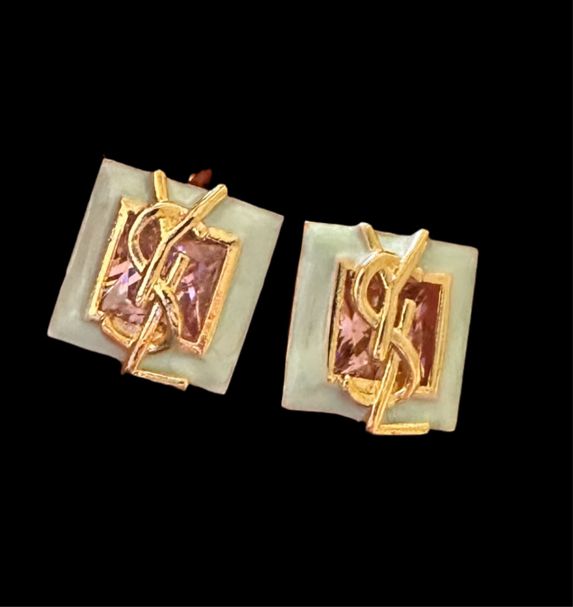 Pink Green Square Tops