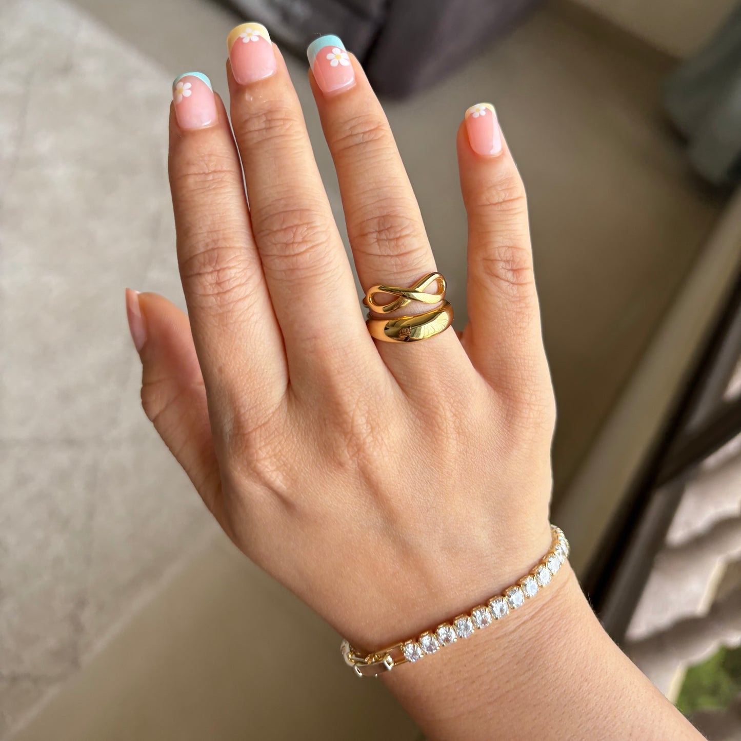 Infinity Layered Stainless Steel Ring
