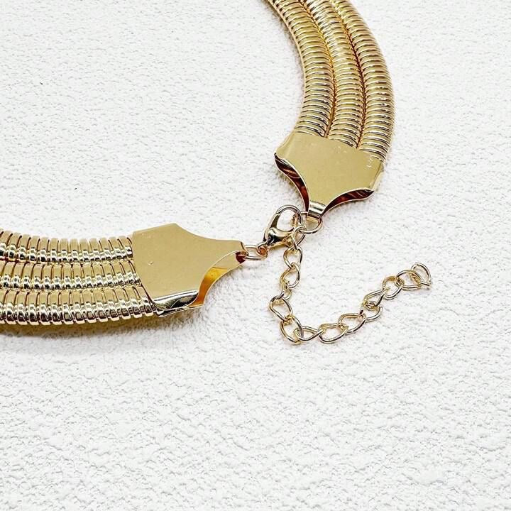 Triple Layer Gold Choker Necklace
