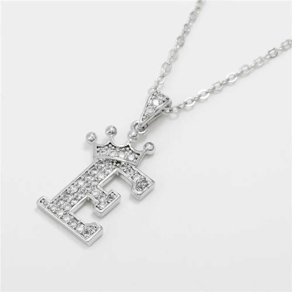 Small Princess Silver Alphabet Necklaces