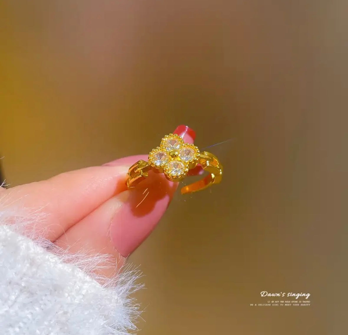 Clover Studded Ring