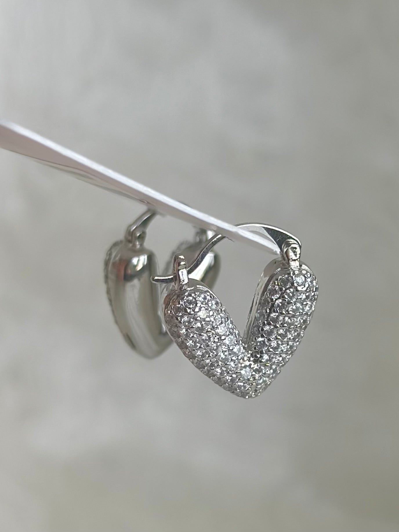 Studded Heart Bali Earrings