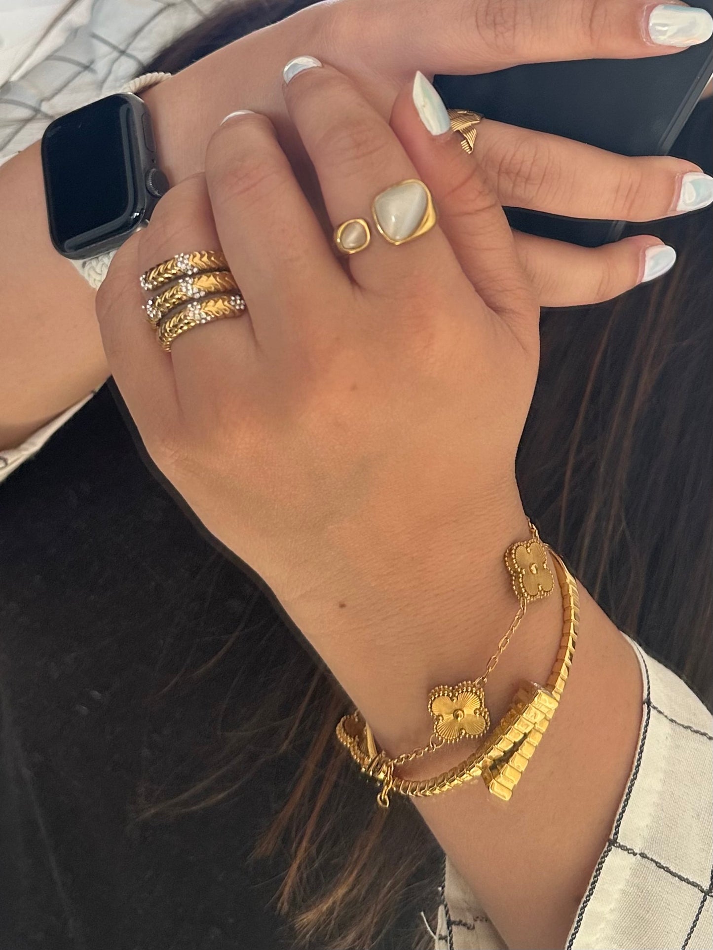 Criss Cross SS Kada- White Stone