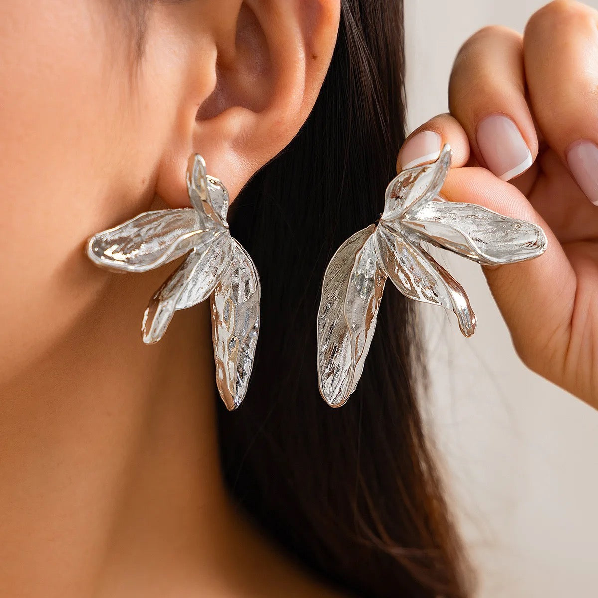 3D Large Wild Flower Earrings-Gold & Silver