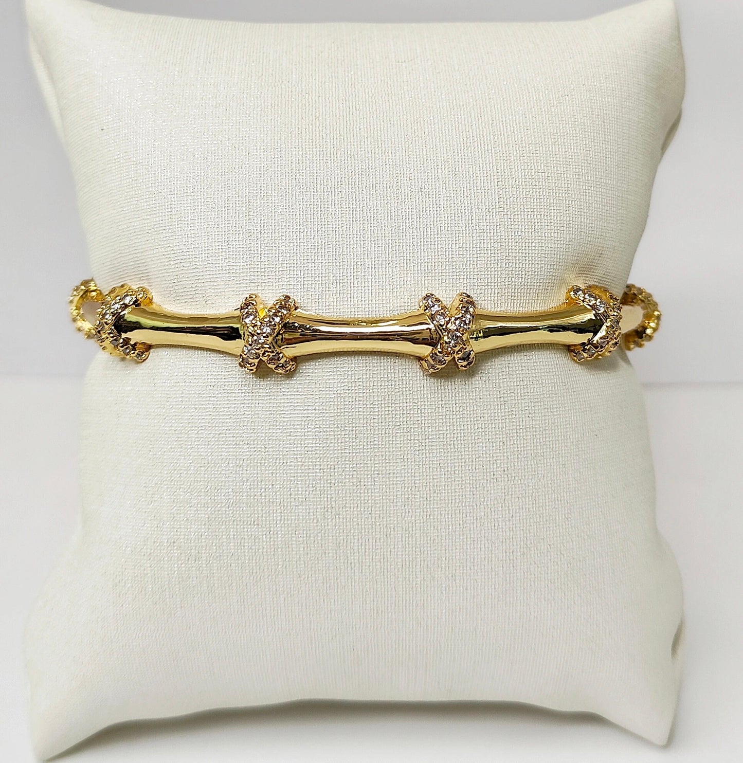 Studded Diamond Bamboo Bracelet