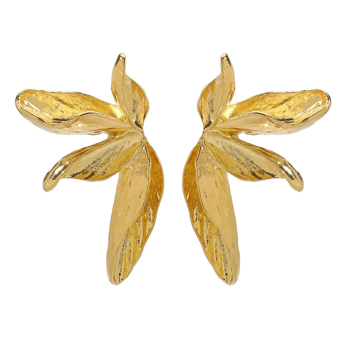 3D Large Wild Flower Earrings-Gold & Silver