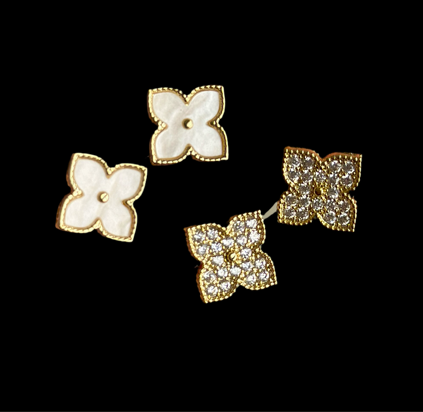 Flower & Clover Stud Earrings