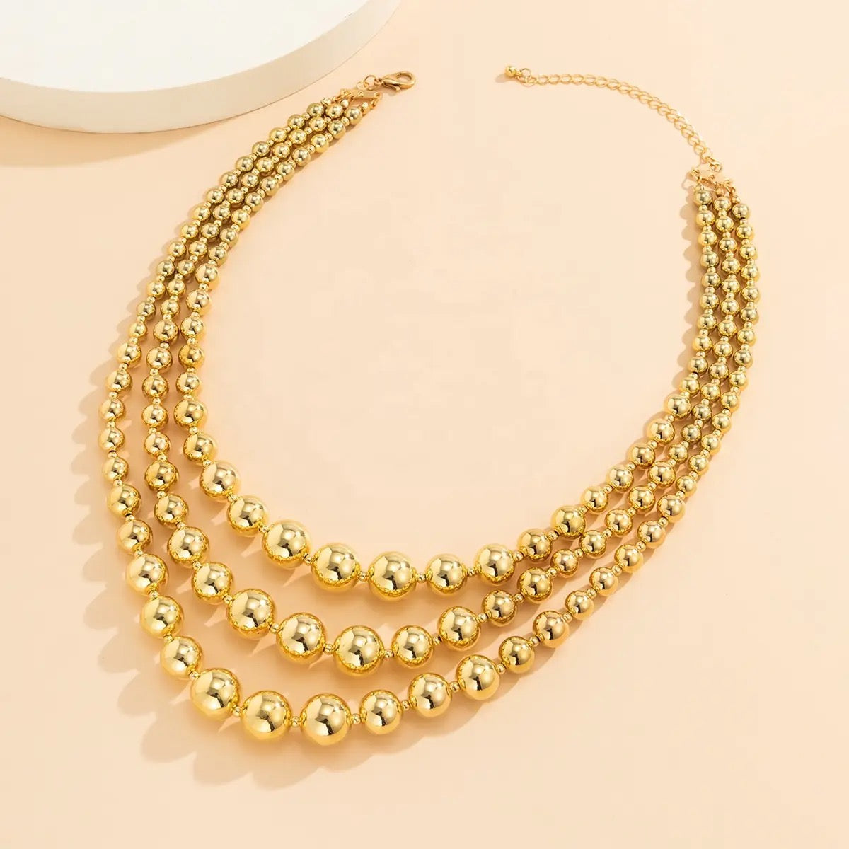 Triple Layer Moti Necklace