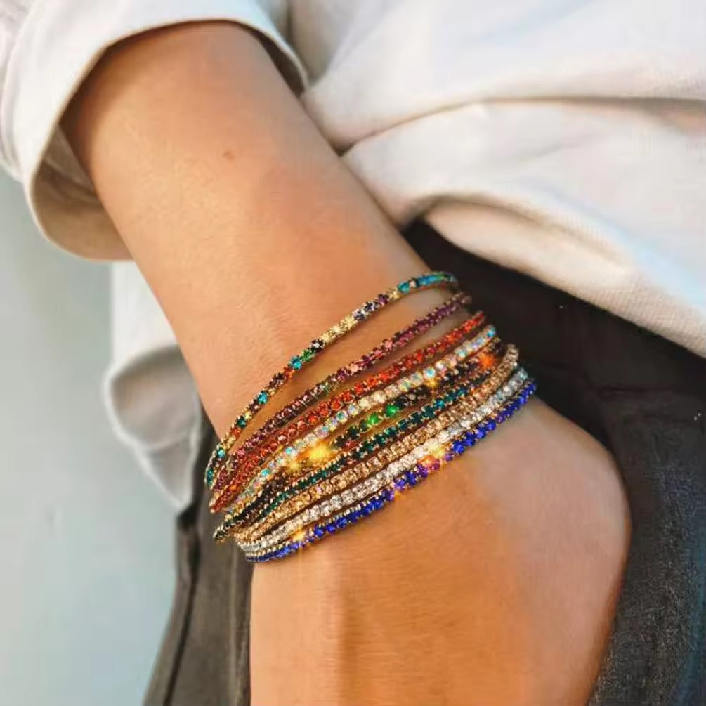 Assorted Stone Elastic Bracelet (Set of 5)-7 Colors Available