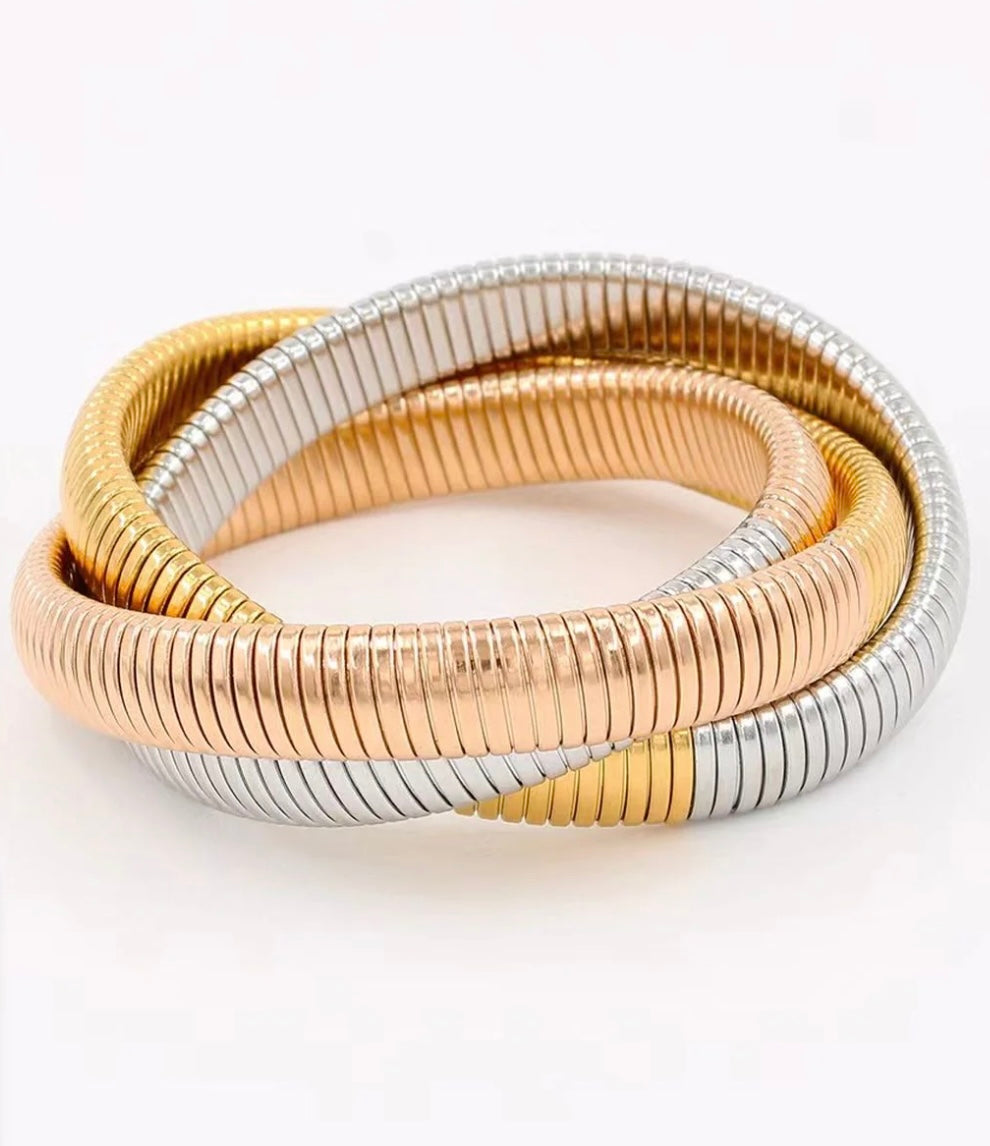 Triple Cobra Intertwined Bracelet