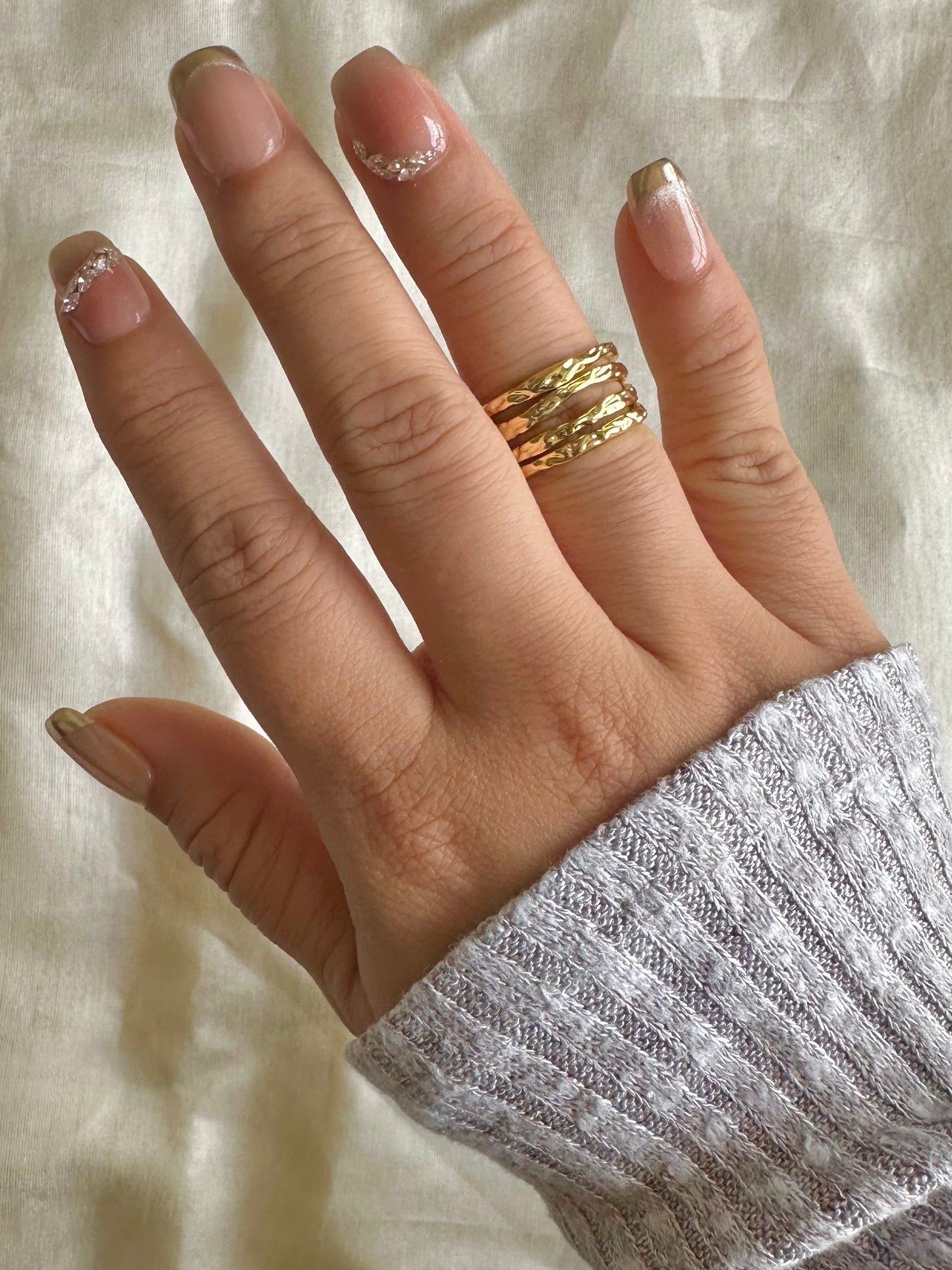 Matte Stacked Ring-Gold