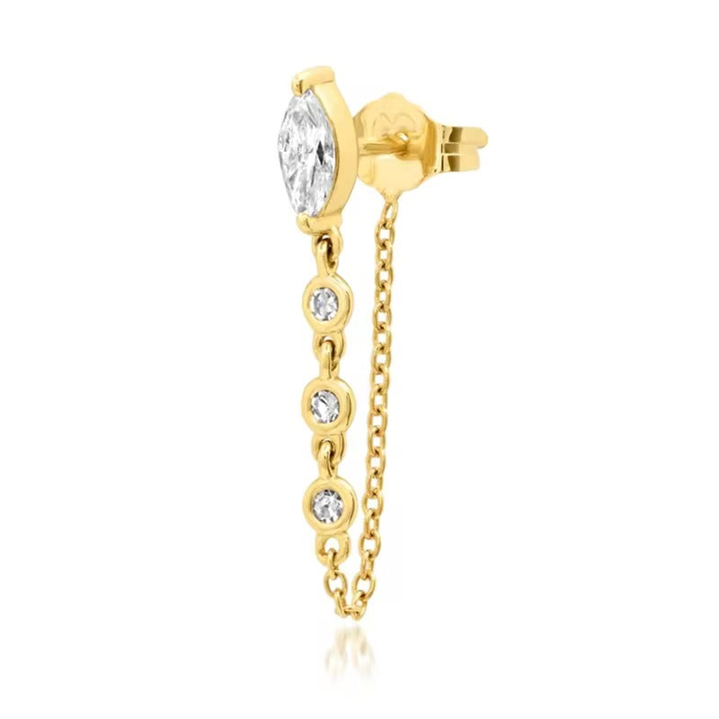 Luna Drop Earrings-Gold