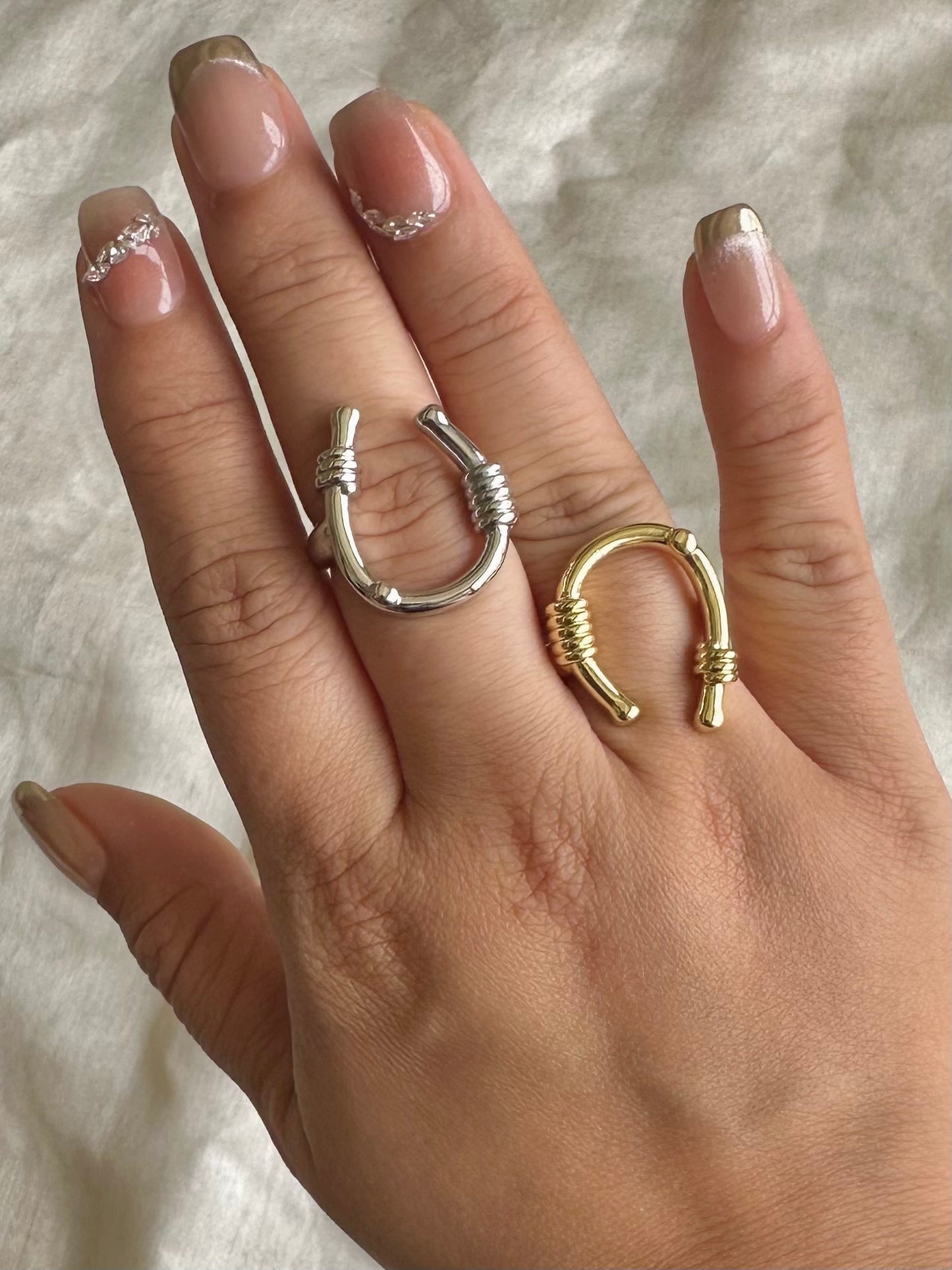 Tied Horse Shoe Ring