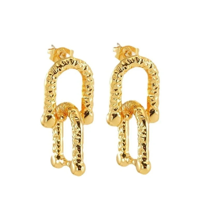 Textured Link Earrings