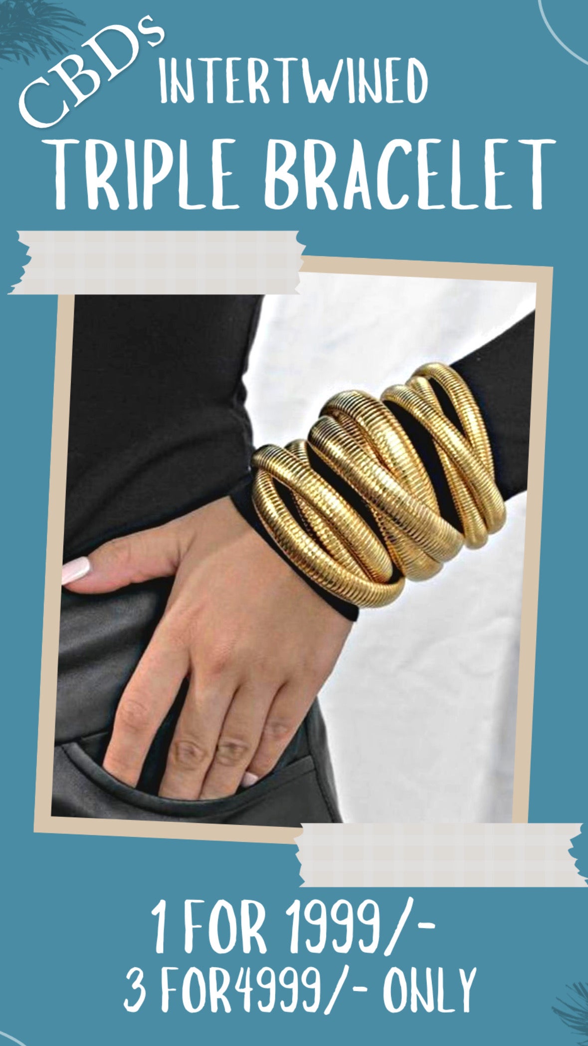 Triple Cobra Intertwined Bracelet