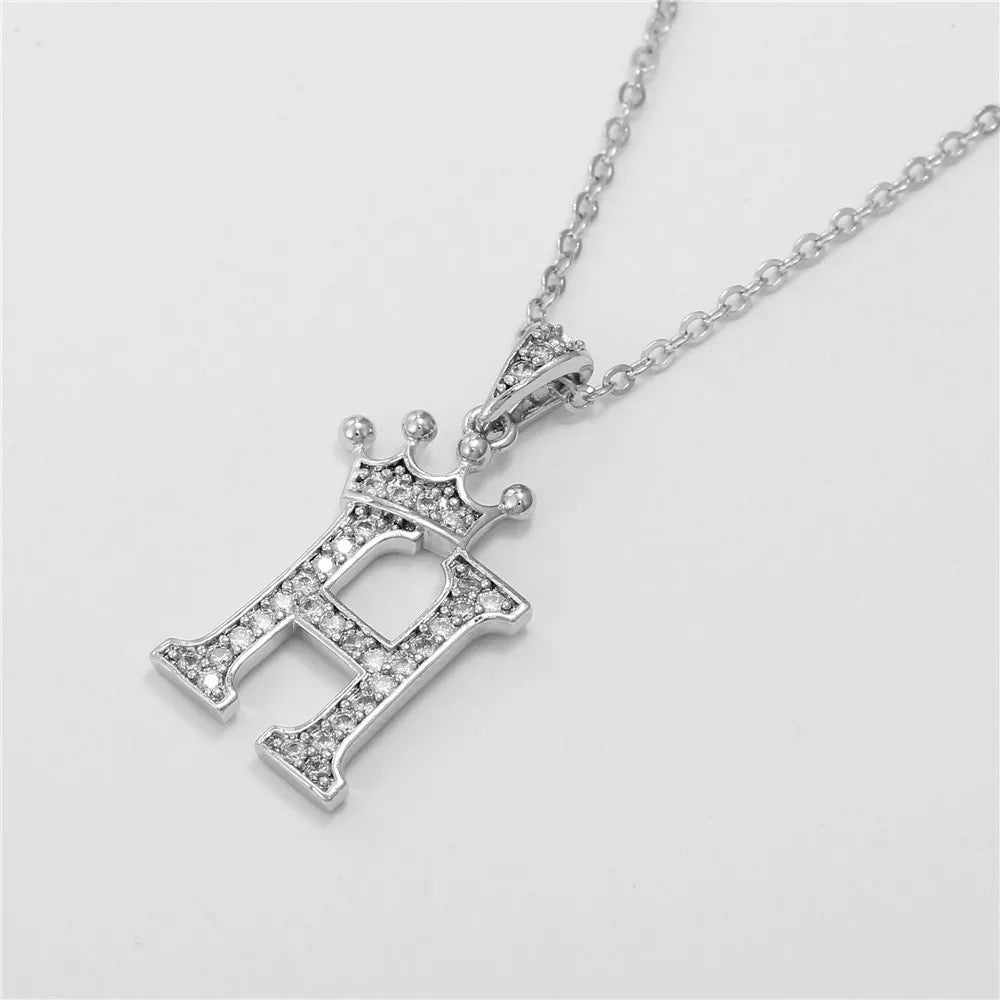 Small Princess Silver Alphabet Necklaces
