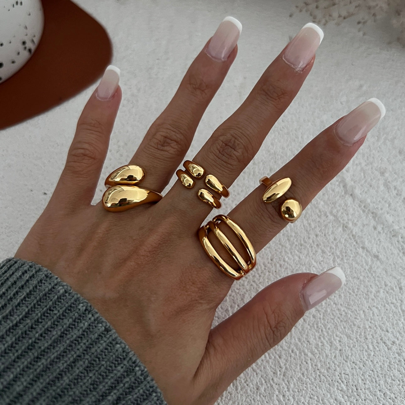 Solid Chunky Ring Sets-4 Combos Available