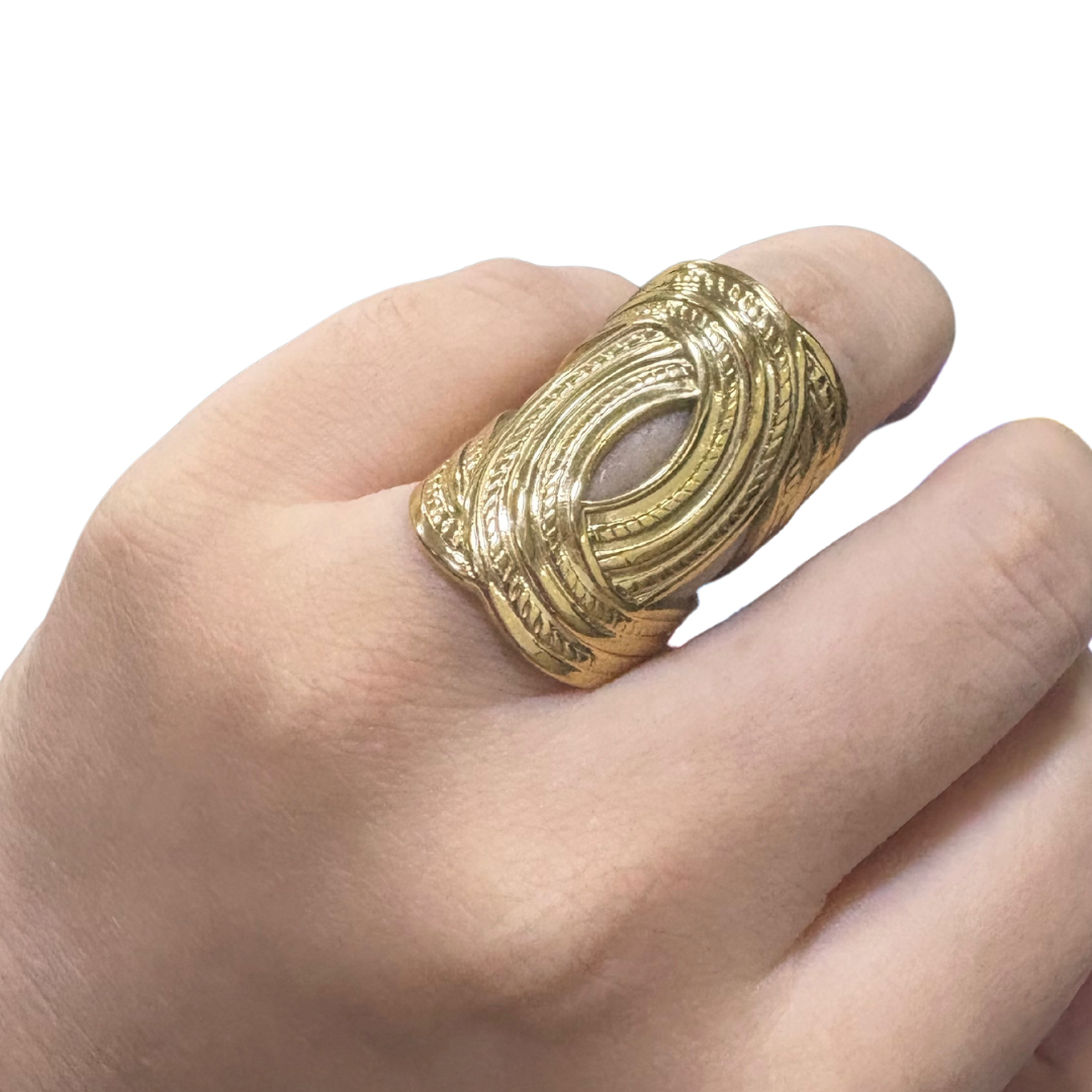 XO XL Egyptian Gold Ring