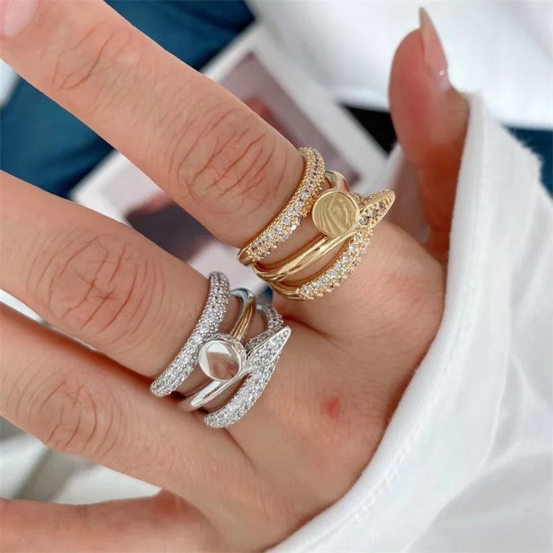 Nail Big Statement Ring-Gold