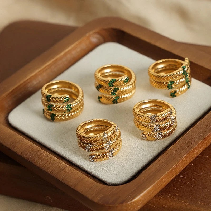 Studded Rope Statement Ring