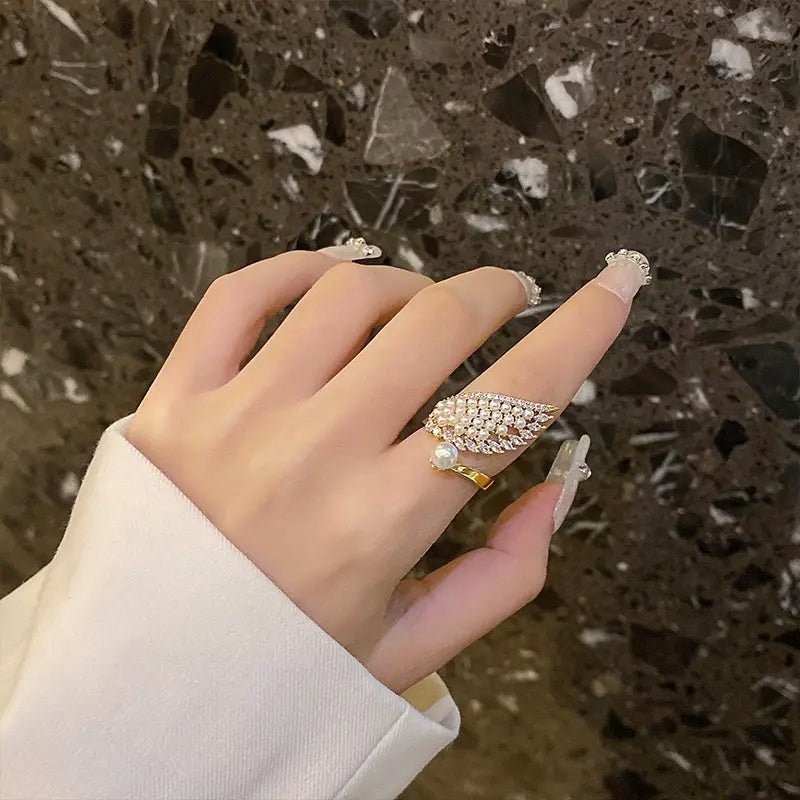 Pearl Feather Ring