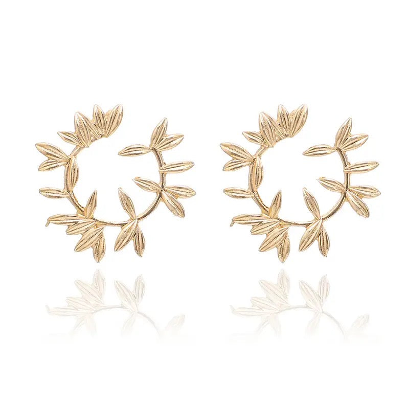 Brass Floral Wreathe Earrings