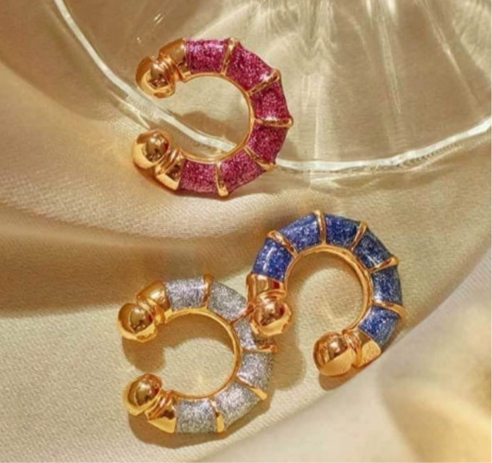 Colored Enamel Ring Ear Cuffs-4 Colours