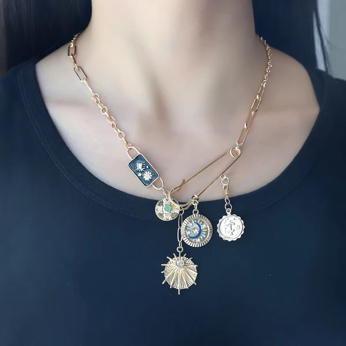 Black Star Charm Necklace