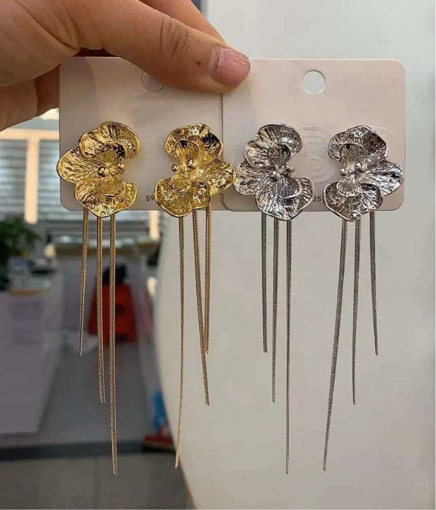 Gold Orchid Danglers