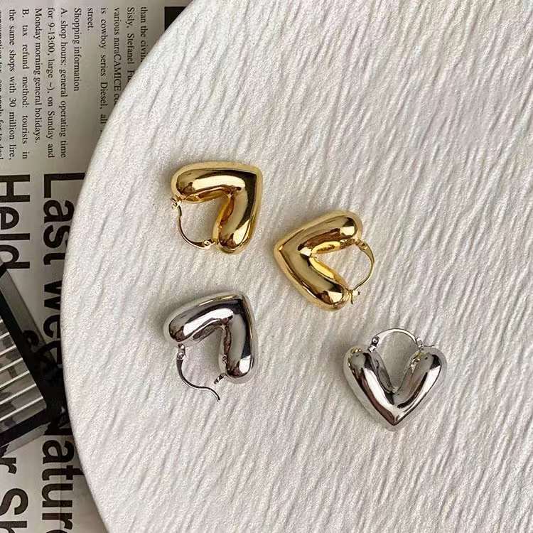 Heart Solid SS Bali -Gold