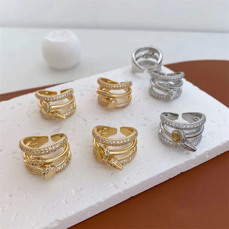 Nail Big Statement Ring-Gold