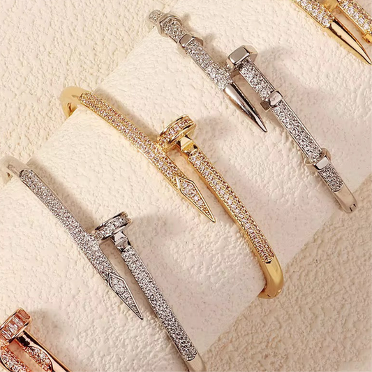 Nail Studded Bracelets-Silver & Gold Styles