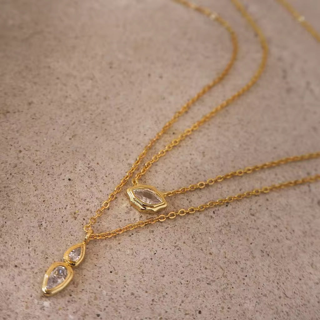 Royal Stone Necklaces Set & Single Options-Gold