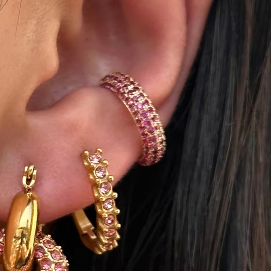 Studded Ring Ear Cuffs-5 Colours
