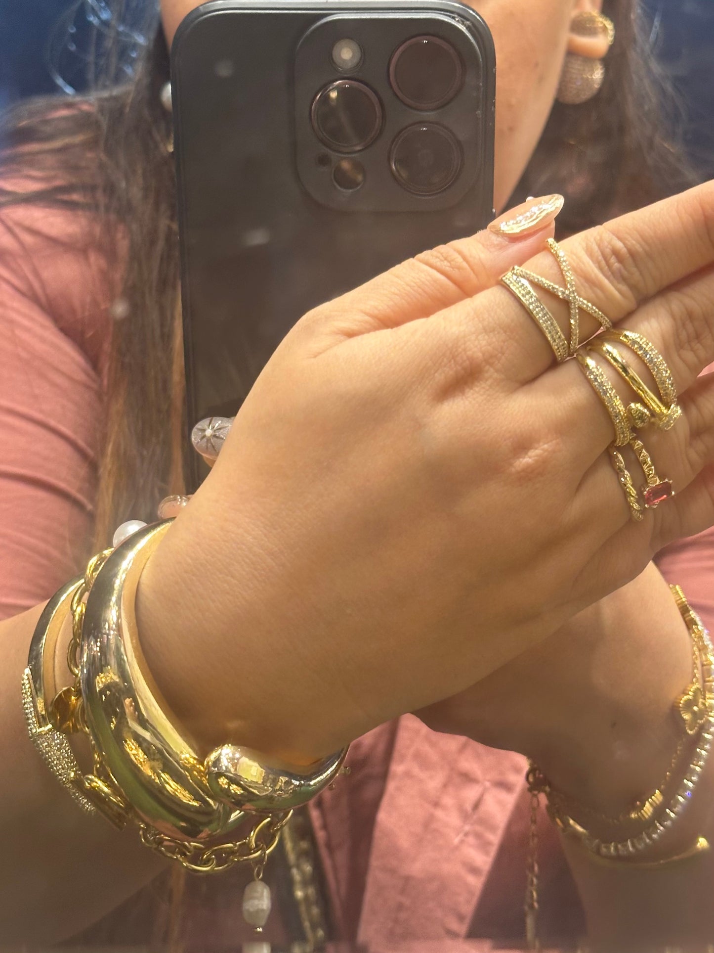 Nail Big Statement Ring-Gold