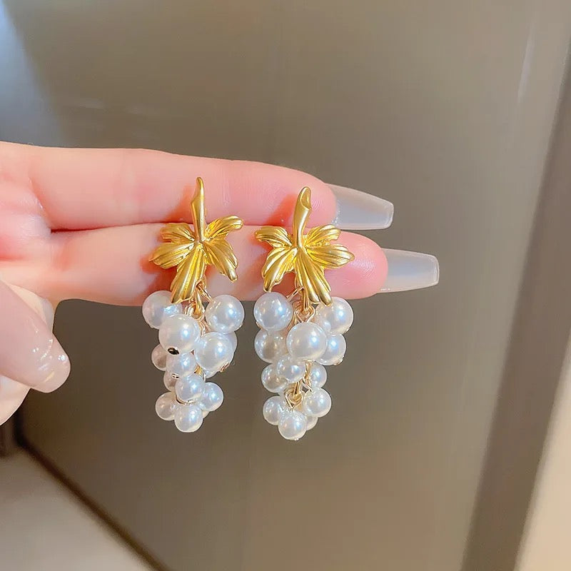 Pearl Grape Vine Earrings