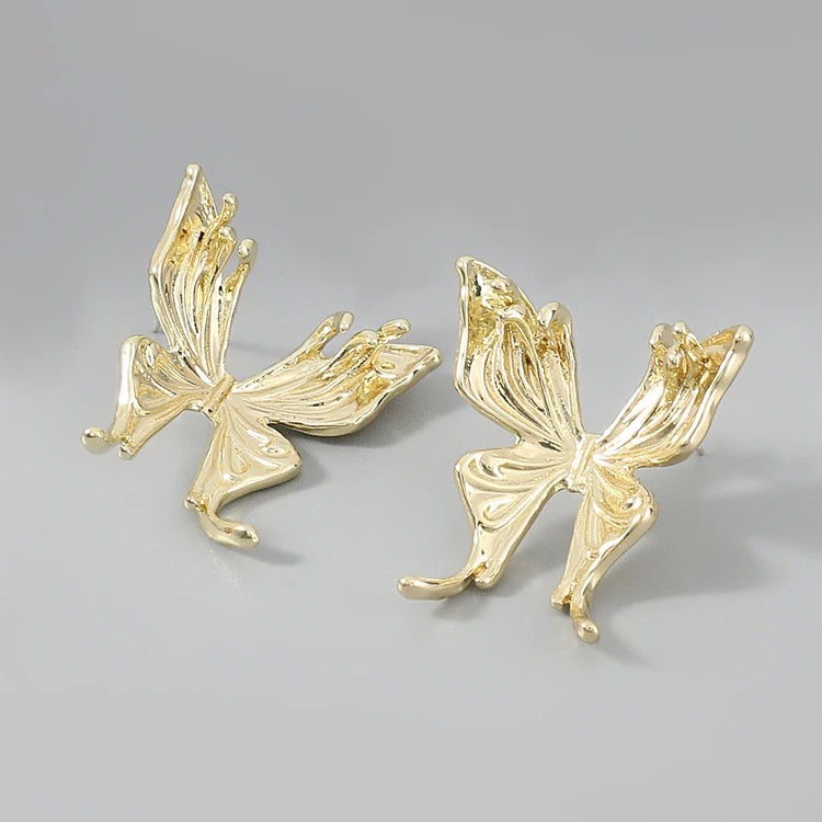 Gold Butterfly Studs