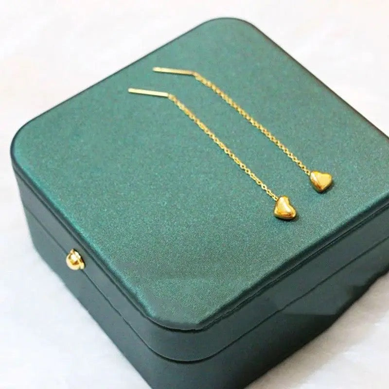 Lil Heart Needle Thread Earrings